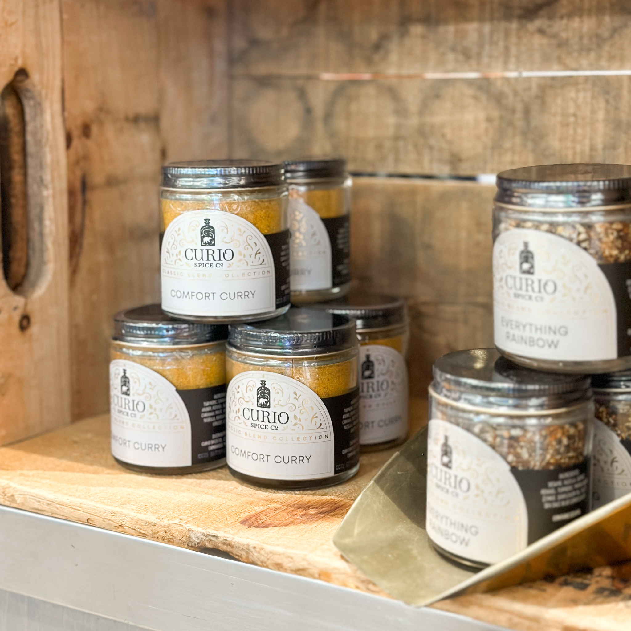 Curio Spice Co spice product display
