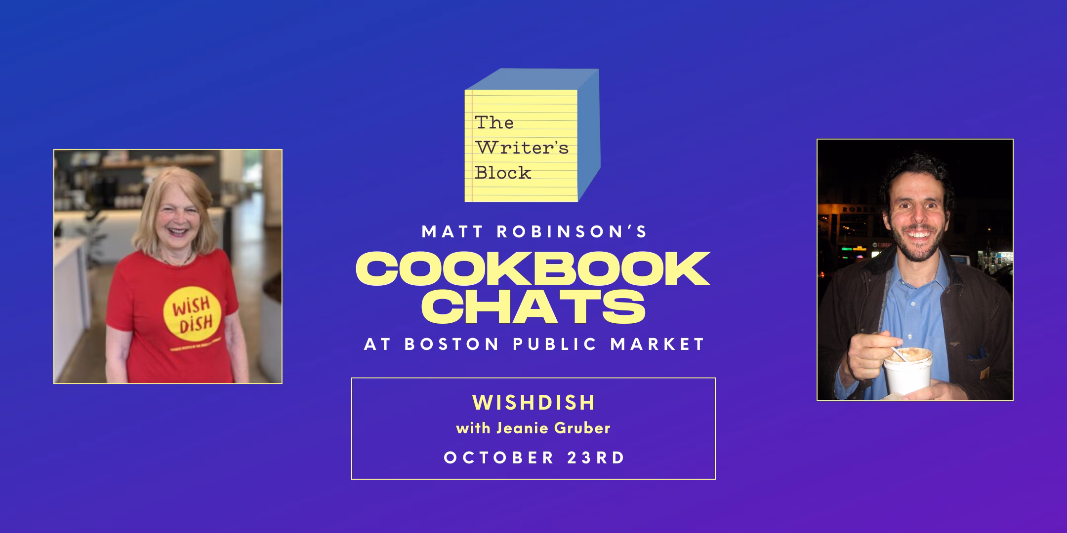Cookbook Chat Jeanie Gruber Matt Robinson