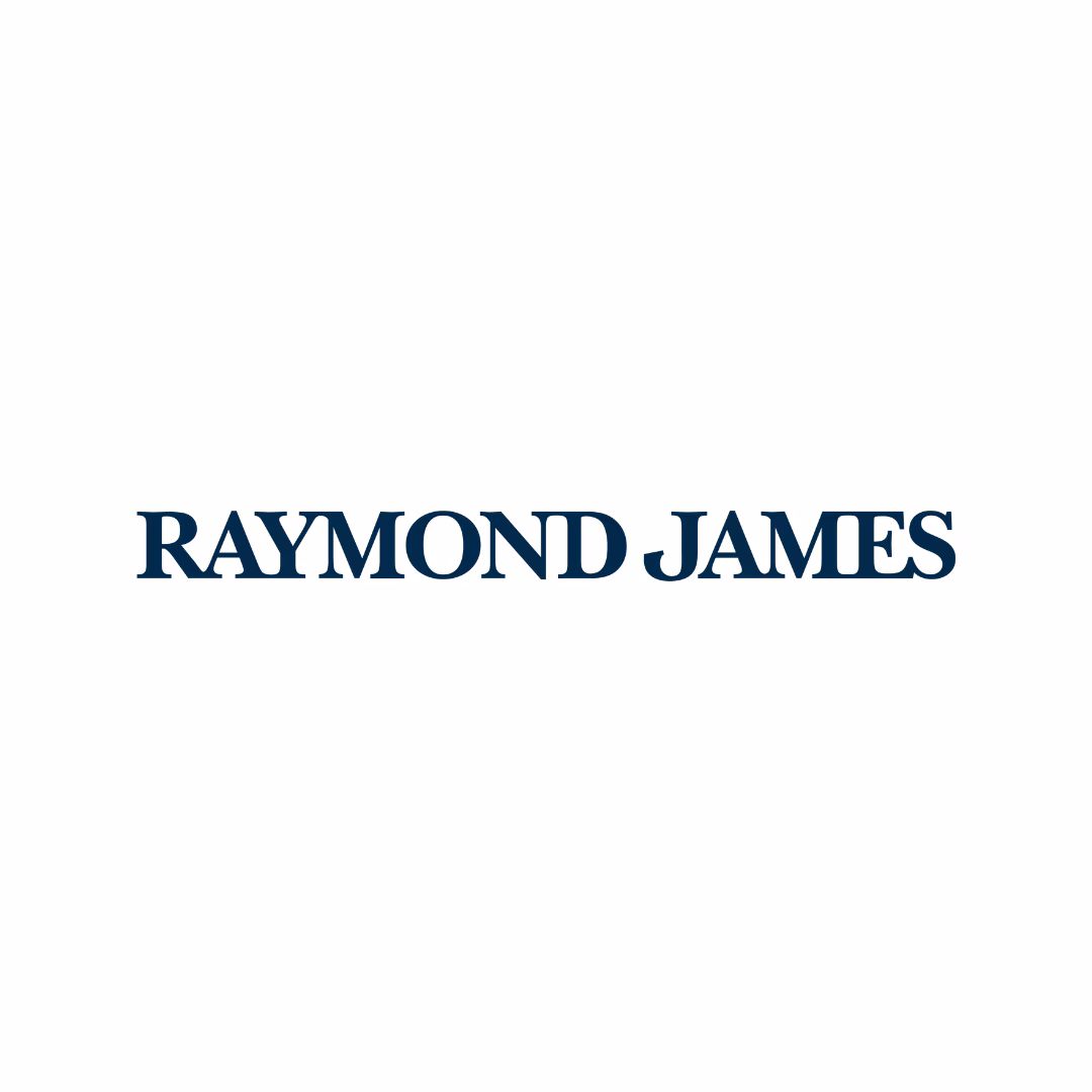 Raymond James logo navy blue and white